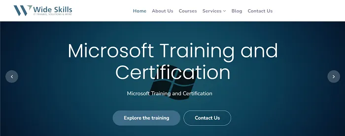 واجهة موقع Wide Skills IT